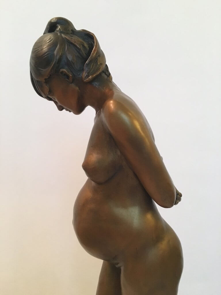 Custom bronze statue expecting2