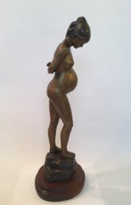 Bronze Sculpture Statue Art by Sculptor Artist Stephanie Hunter Expecting