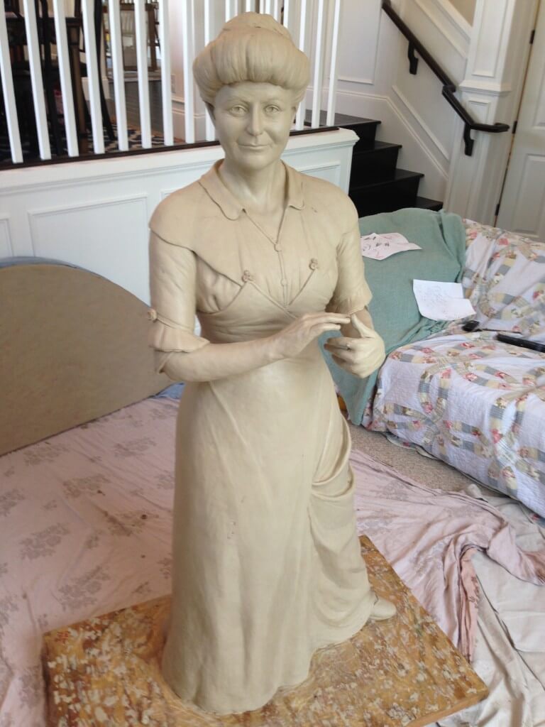 Custom Bronze Postrait Sculpture Statue Art by Sculptor Artist Stephanie Hunter image of First Lady Ellen Wilson