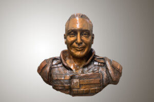 Custom Bronze Postrait Sculpture Statue Art by Sculptor Artist Stephanie Hunter image of Tech. Sgt. Phillip A Myers