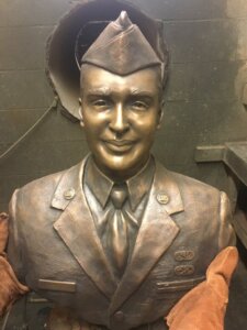 Custom Bronze Postrait Sculpture Statue Art by Sculptor Artist Stephanie Hunter image of Staff Sergeant Francisco J