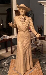 Frances Willard Munds clay full size statue in progress, President of Arizona Equal Suffrage Association