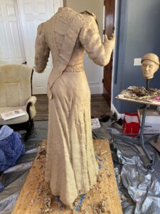 Frances Willard Munds statue rear work in progress, President of Arizona Equal Suffrage Association